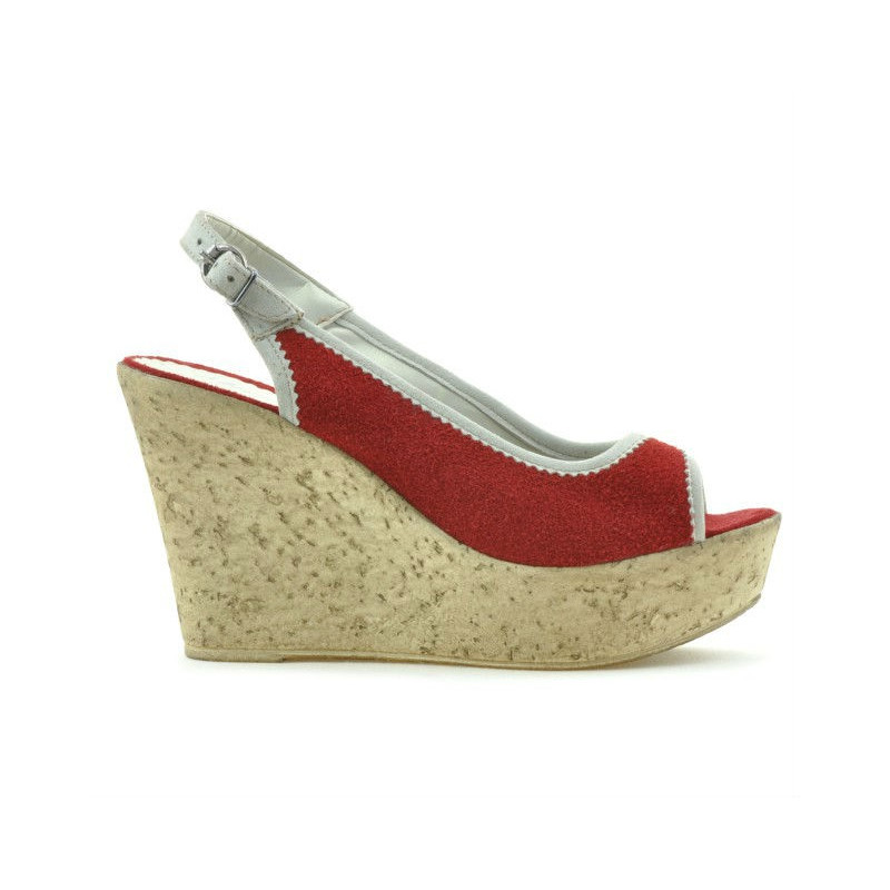 Sandali donna 5001 rosso velluto