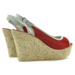 Sandali donna 5001 rosso velluto