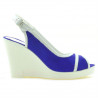Sandali donna 5000 indaco velluto+bianco