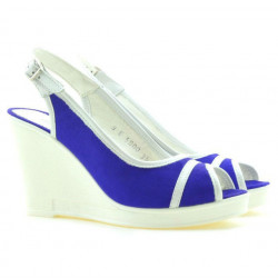 Sandali donna 5000 indaco velluto+bianco