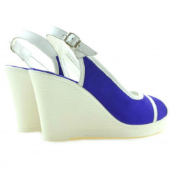 Sandali donna 5000 indaco velluto+bianco