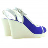 Sandali donna 5000 indaco velluto+bianco