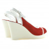 Sandali donna 5000 rosso velluto+bianco