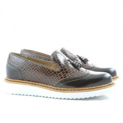 Scarpe casual donna 659 vernice caffè combinato