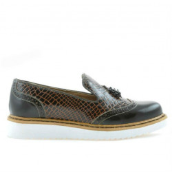 Scarpe casual donna 659 vernice caffè combinato