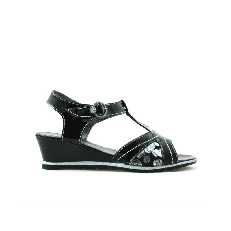 Sandali bambini 533 vernice nera combinata