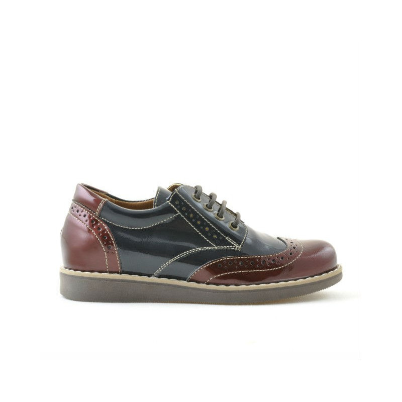 Scarpe per bambini 154 vernice bordeaux combinato