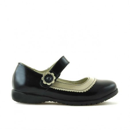 Scarpe bimbi piccoli 19c vernice nera+beige