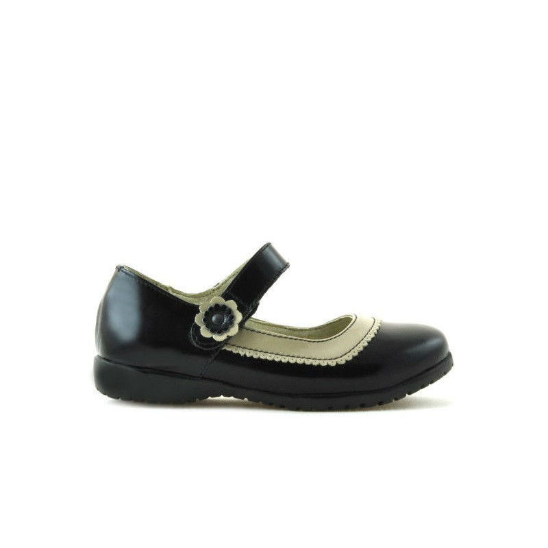 Scarpe bimbi piccoli 19c vernice nera+beige