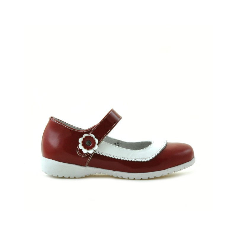 Scarpe per bambini piccoli 19c vernice rossa+bianca