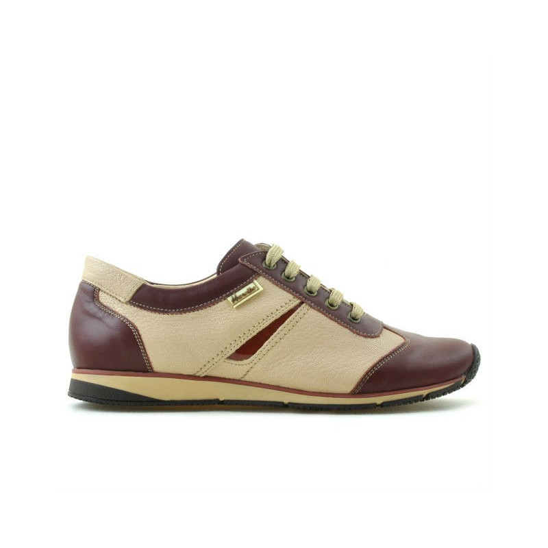 Scarpe sportive donna 196 bordeaux+beige