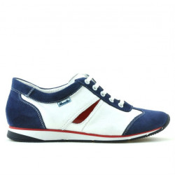Scarpe sportive da donna 196 indaco velluto+bianco