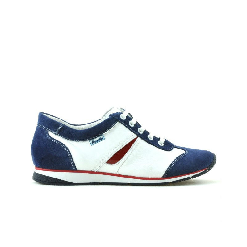 Scarpe sportive da donna 196 indaco velluto+bianco