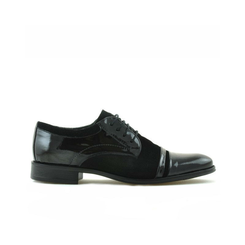 Scarpe eleganti adolescenti 391 velluto nero combinato