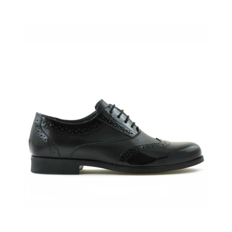 Scarpe eleganti adolescenti 393 vernice nera combinata