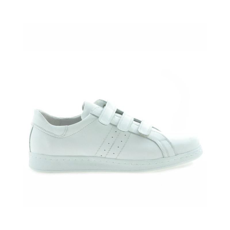 Scarpe sportive adolescenti 369sc bianco velcro