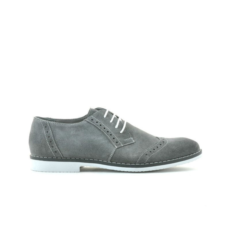 Scarpe casual / eleganti uomo 746 grigio velour