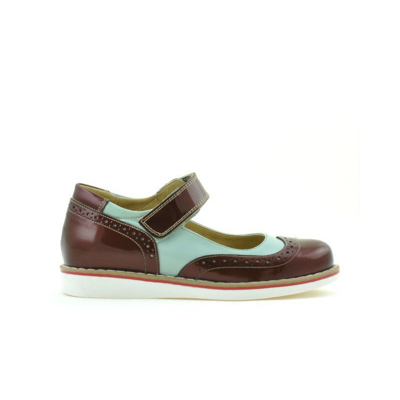 Scarpe bambini 153 vernice bordeaux combinato