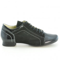 Scarpe casual donna 645 vernice nero combinato