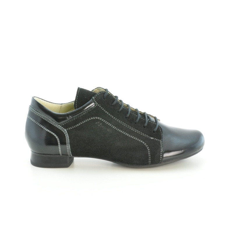 Scarpe casual donna 645 vernice nero combinato