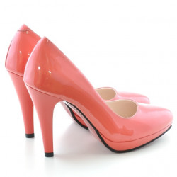 Scarpe eleganti donna 1233 vernice rosso corallo