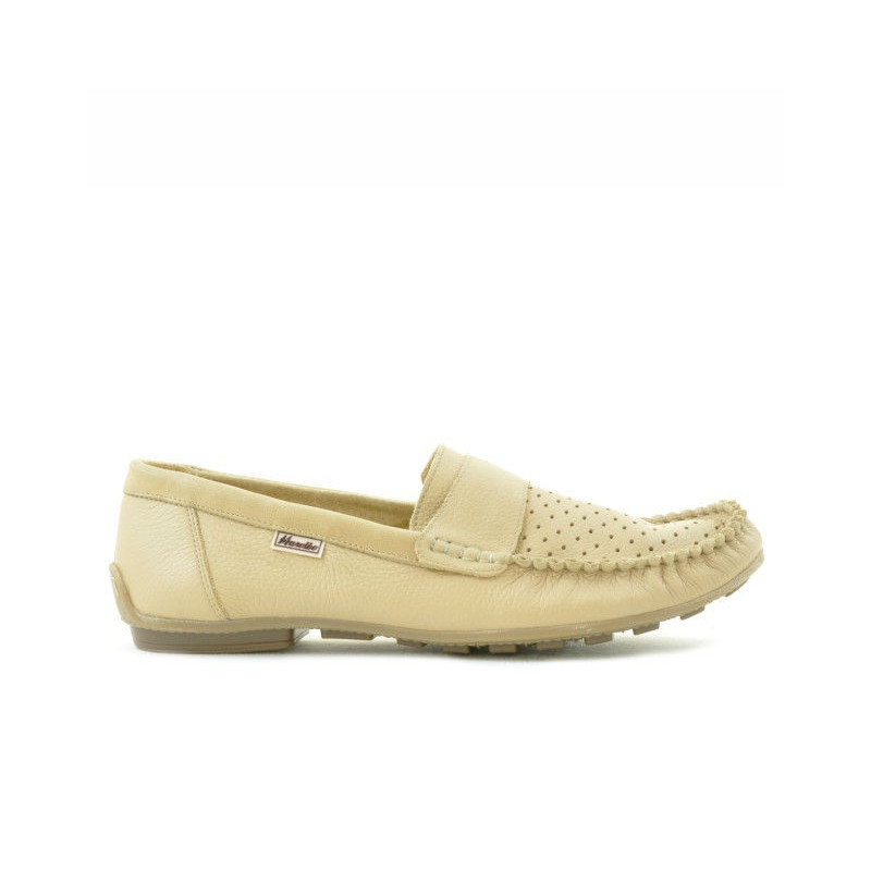 Mocassini uomo 737p beige traforati