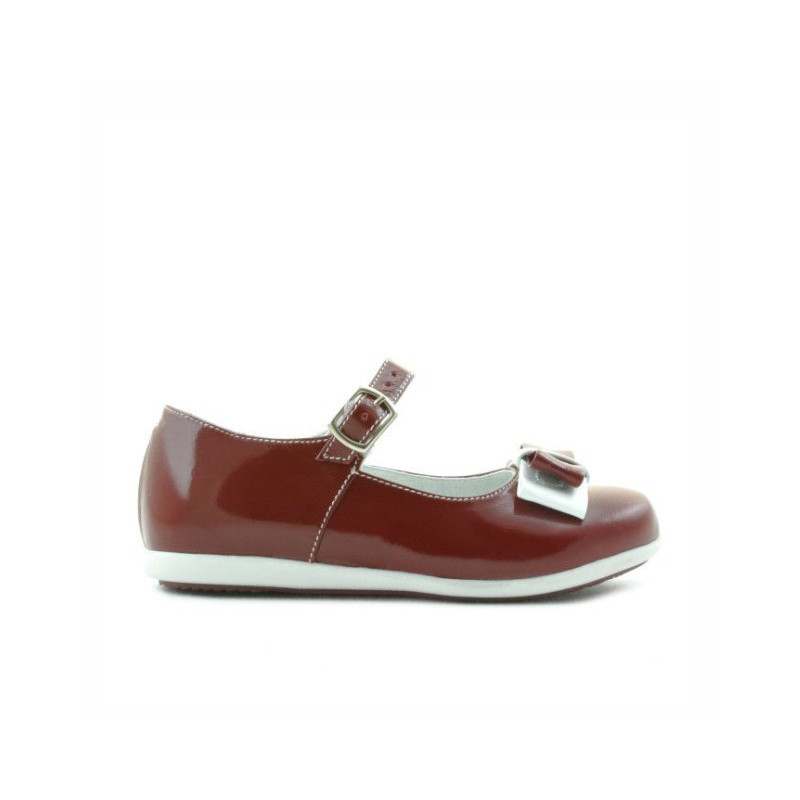 Scarpe per bambini piccoli 51c vernice bordeaux+bianco