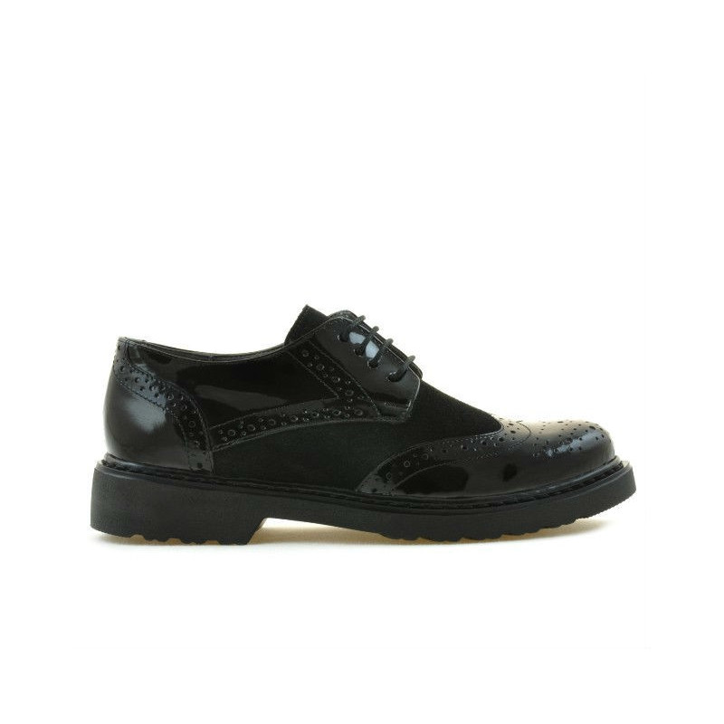 Scarpe casual donna 663 vernice nera combinata