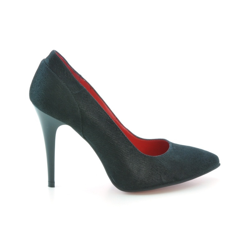 Scarpe eleganti donna 1230 nero antilope satinato