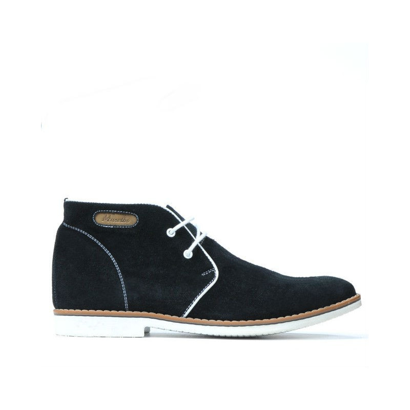 Stivaletti uomo 454 nero velluto+bianco