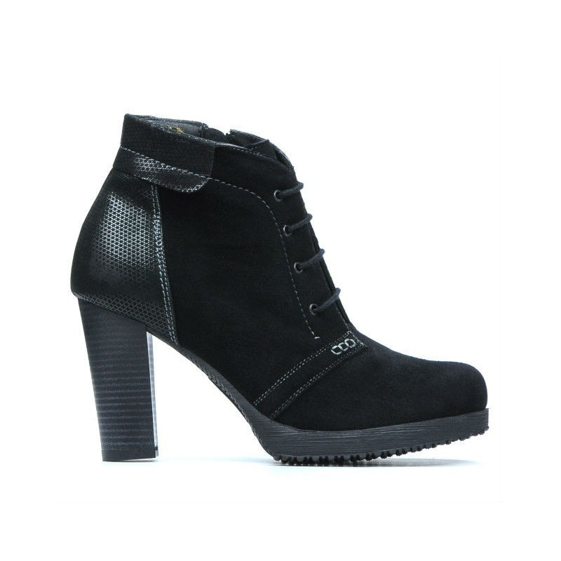 Stivaletti donna 1137 nero antilope combinato