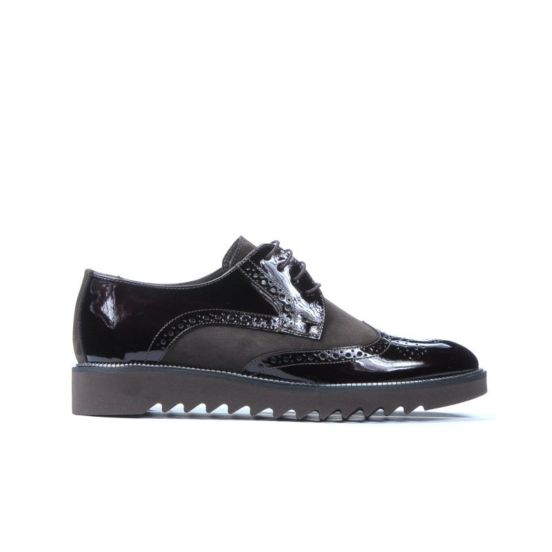 Scarpe casual uomo 831 vernice caffè combinato