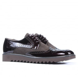 Scarpe casual uomo 831 vernice caffè combinato
