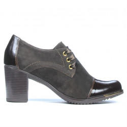Scarpe casual donna 667 vernice caffè combinato