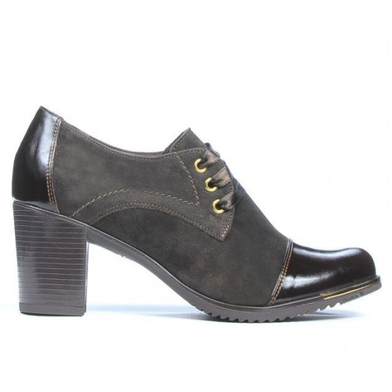 Scarpe casual donna 667 vernice caffè combinato