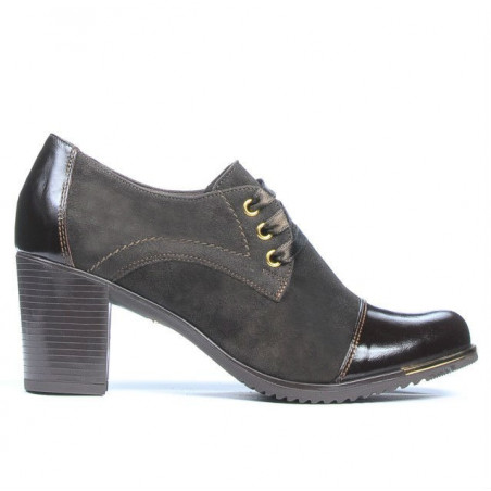 Scarpe casual donna 667 vernice caffè combinato