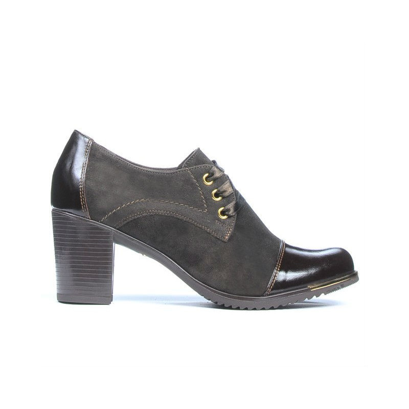 Scarpe casual donna 667 vernice caffè combinato