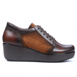 Scarpe casual donna 668 marrone combinato