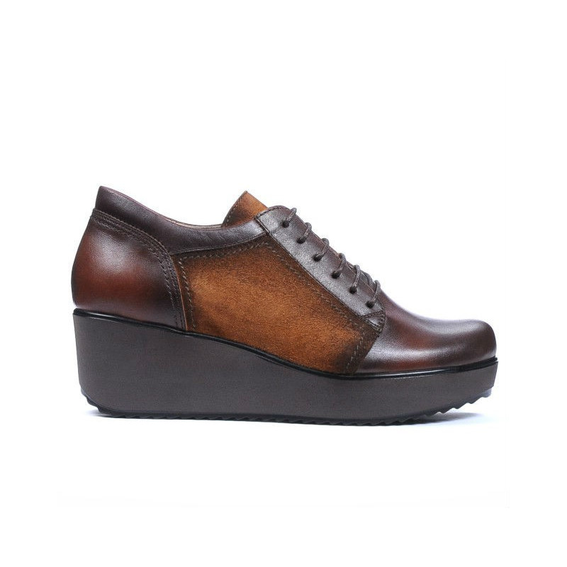 Scarpe casual donna 668 marrone combinato
