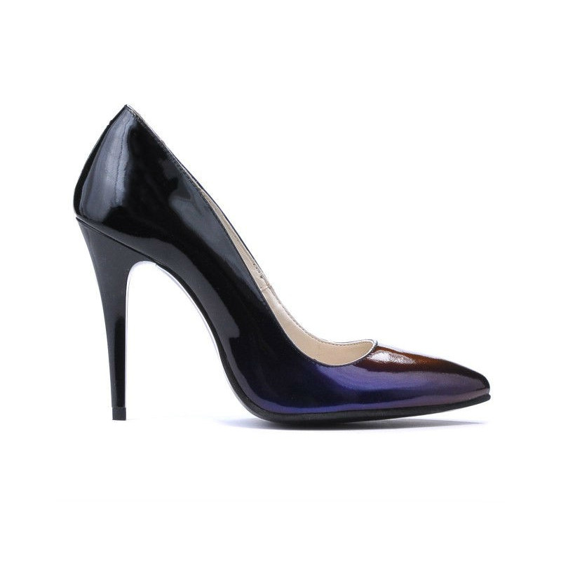 Scarpe eleganti 1241 vernice nera+viola (cameleon)