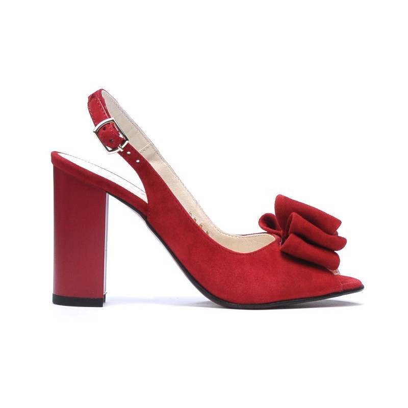 Sandali donna 1256 rosso camoscio