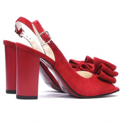 Sandali donna 1256 rosso camoscio