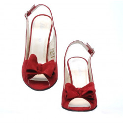 Sandali donna 1256 rosso camoscio