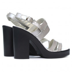 Sandali donna 5027 vernice argento