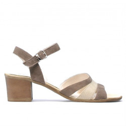 Sandali donna 5024 sabbia velour combinato