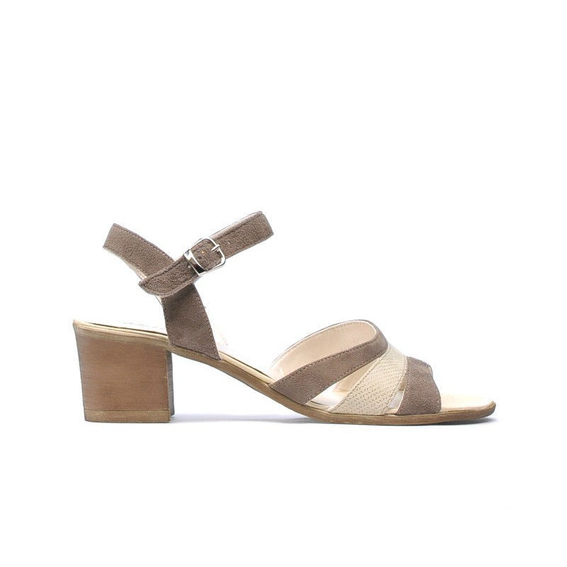 Sandali donna 5024 sabbia velour combinato
