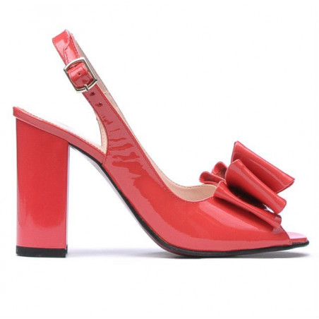 Sandali donna 1256 vernice rosso corallo