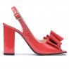 Sandali donna 1256 vernice rosso corallo