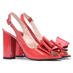 Sandali donna 1256 vernice rosso corallo