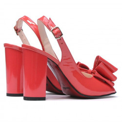 Sandali donna 1256 vernice rosso corallo